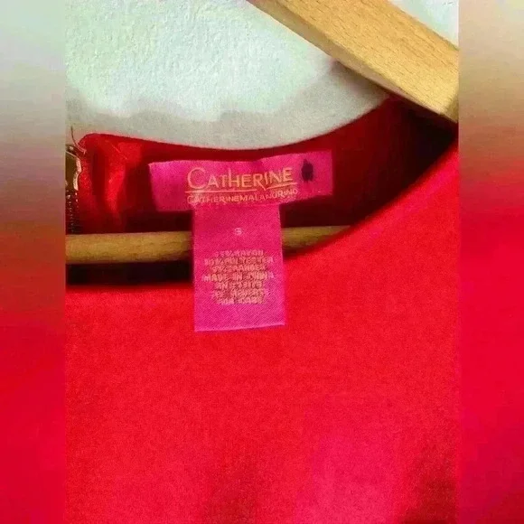 Catherine Malandrino Red Zip Back Top Shirt Blouse Unique Size Small - Picture 8 of 13